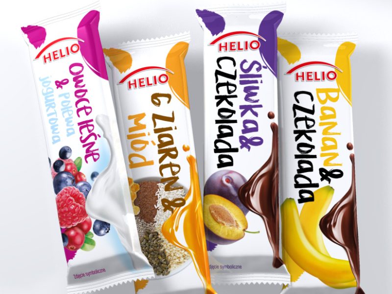 Batony zbożowe. Projekt graficzny i opracowanie serii.